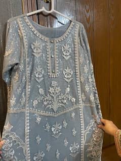grey threads and motifz shirt kurta piece