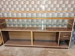 office table or counter product selling fine wood and glass