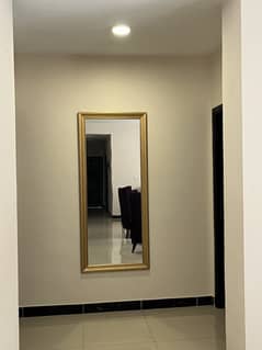 Full length mirror with golden borders
