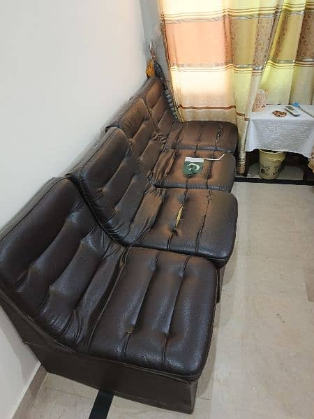 4 piece office brown sofa set 0