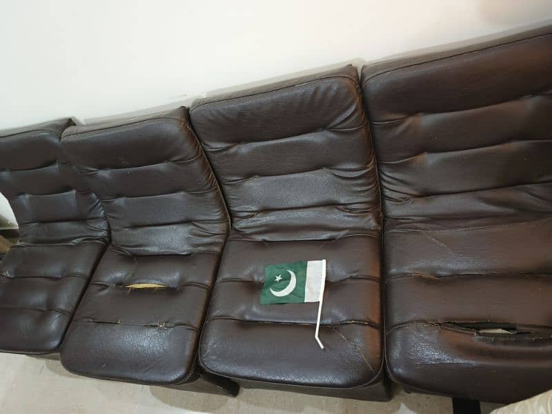 4 piece office brown sofa set 1