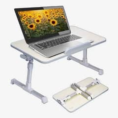 Adjustable Laptop Bed Table, Portable Lap Desk with Foldable Leg,