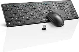 Wireless Keyboard Mouse Combined 2.4GHz Slim Silent Set Full Size Keyb