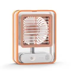 Small Personal Desk Fan with Mist Spray, LED Night Light. Material: