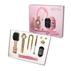 smart watch with analogue Ladies watch and locket set