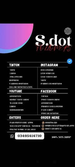 YouTube, TikTok likes ,views and subscribers and followers available