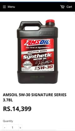 AMS 100% Synthetic Motor Oil 3.78l