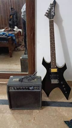 BC rich electric guitar with Amp