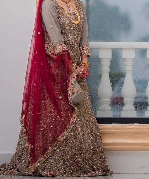 Bridal Dress Rust & Gold (Lehnga) 3