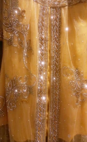 Elegent n sparkling wedding dress with d beauty of cuts n pattern 1