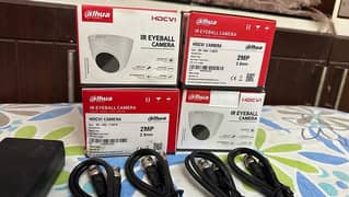 Dahua CCTV Cameras Pack of 4 with Cable and Power Adopter
