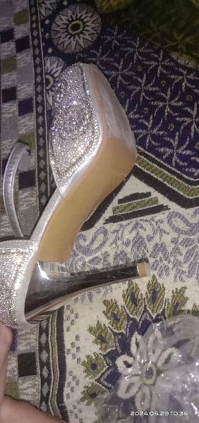 Bridal heels silver color 3