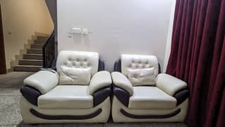 Rexine Leather Sofa Set in Good Condition