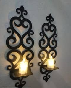 2 Pcs Candle Holder Wall Decoration Set + HOME DELIVERY