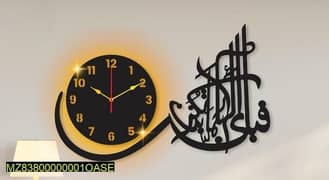 calligraphy art MDF WALL  clock with light