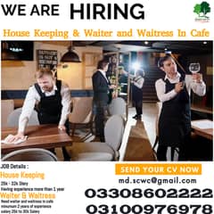 Waiter & Waitress Jobs  / House Keeping Jobs / IN SUKH CHAN CLUB
