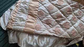 kingSize Bridal Bedsheet Set 9 pieces with stuffings. Used for 1 day.