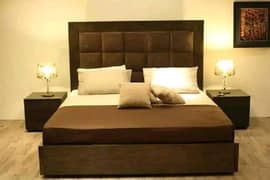 Brass style Bed set side tables & Dressing table made in solid wooden