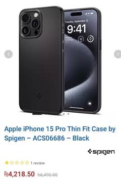 Apple iPhone 15 Pro Thin Fit Case by Spigen