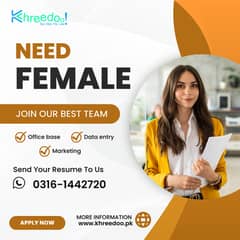Female Required for Data Entry & Social Media Marketing