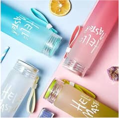 Hello Master Glass Water Bottle for School/College/Office (480 ml)