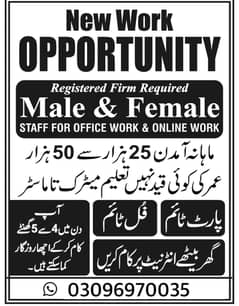 male and famle students required job are available