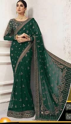 Maria b saree wedding collection 2023* *3 colours available