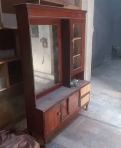 Wooden Showcase And Dressing Table For sale