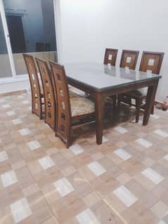 Dining table with 6 chair set