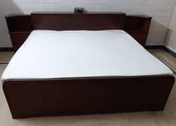 King size double bed without mattress +with 2 side tables