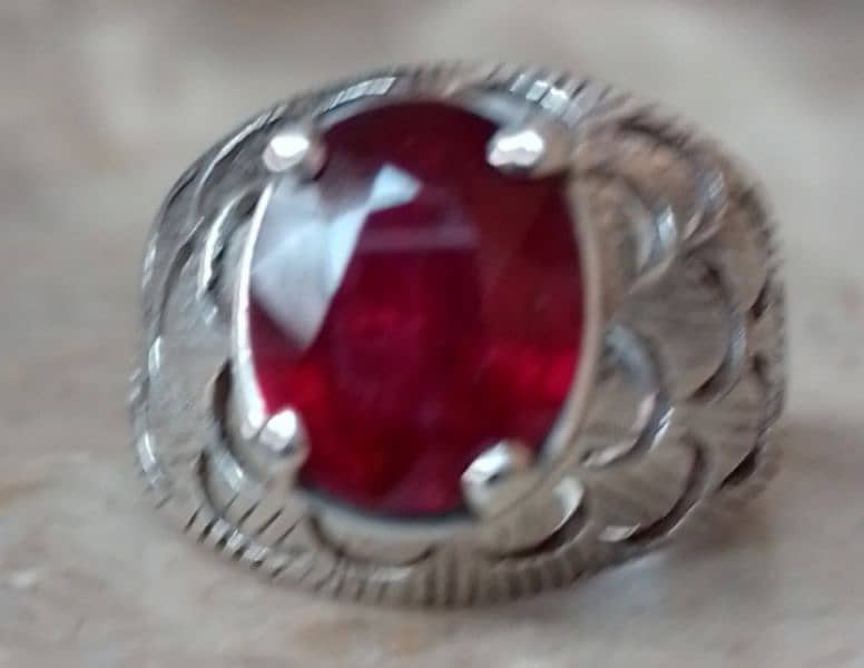 gemstone Ruby ki ring beautiful colour natural pure chandi mein 16