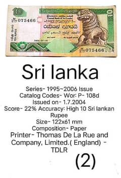 Sri Lankan Currency Note