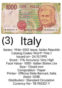 Italian Currency Note