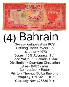 Bahrain Currency Note
