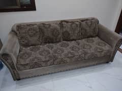5 seater sofa set available in decent design. and New Iron stand