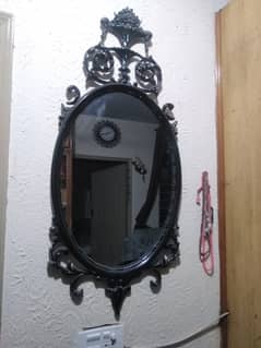 iron bed. . metal looking mirror with metress