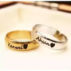 2 Pcs Set Of Customized Name Ring For Couple Best Item for Gift