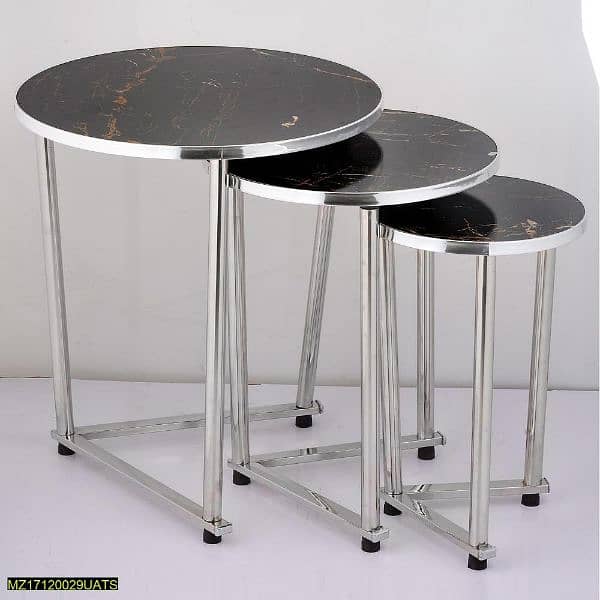 3 PCs round coffee iron table 2