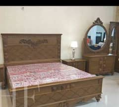 "American Walnut Wooden Bed Set