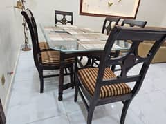 6 seater pure wood dining table