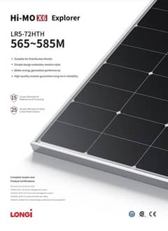 Longi Hi-Mo X6 585w/Solar Panels/Solar inverters for sale