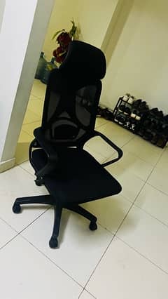 Office Table and Office Chair with Headrest