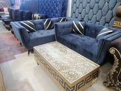 Brand new ship style sofa set six seated in velvet fabric stuff
