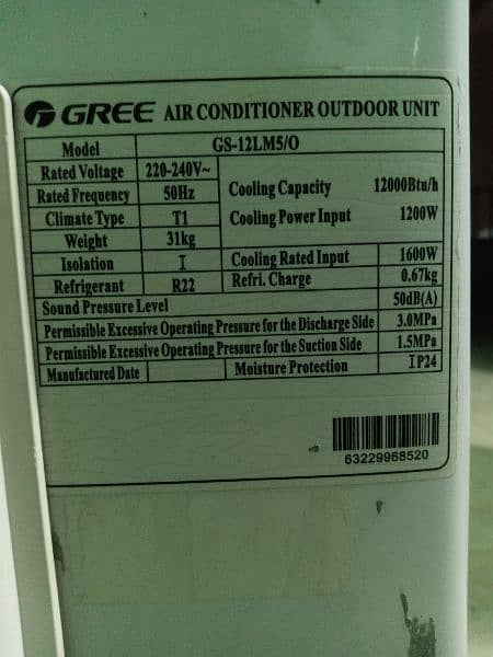 Gree 1 Ton Split Air Conditioner 10/10 condition 18