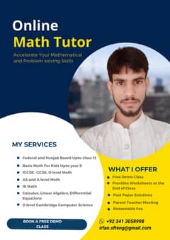 Online Math Tutor Available Upto graduation