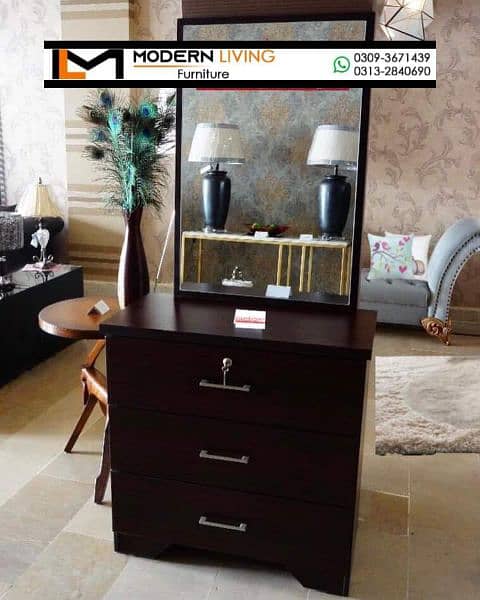 Stylish Dressing Table Full Mirror with shelves 1