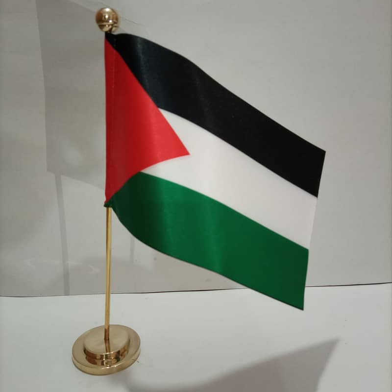 Indoor Flag & Pole for Office Decoration, Palestine Flag, From Lahore 13