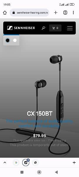 Sennheiser Bluetooth headphones German 0322-0521233 0