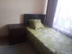 Single Bed with side table and matress