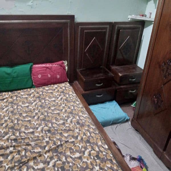 furniture for sell (1x bed with dressing table + 3door almari 3